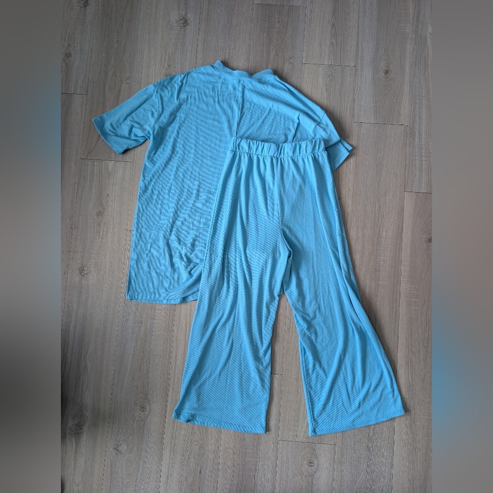 Dressed in LALA Sky Blue Wide-Leg Set